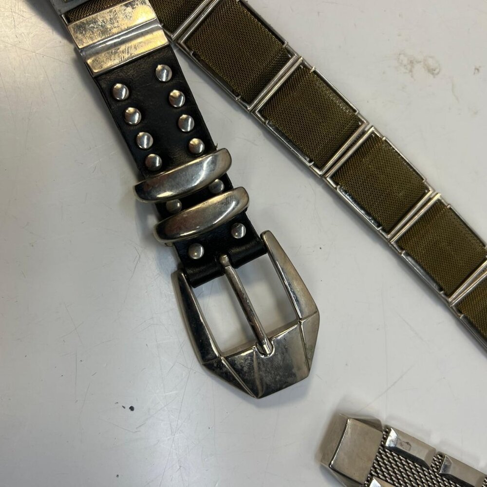 Vintage Silver Tone Chain Belt With Dual Lobster Clasps Adjustable Waist Hip - Picture 5 of 8